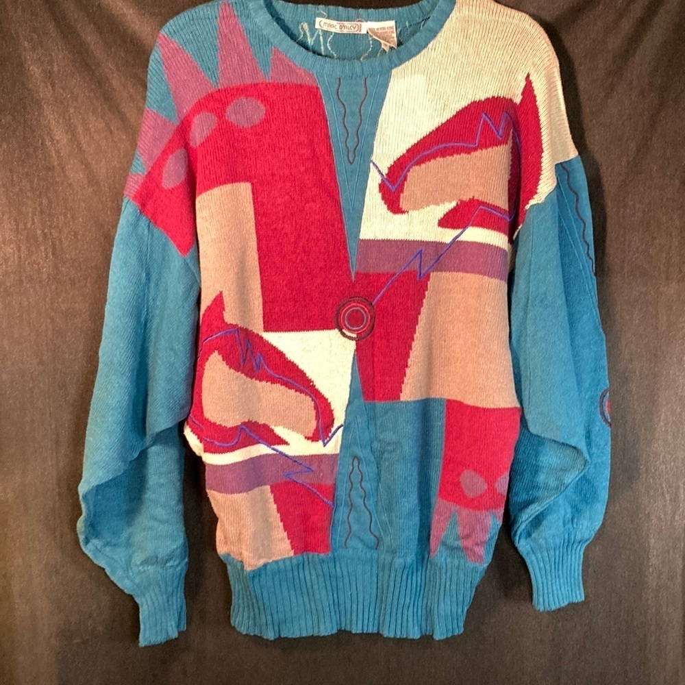 𝅺VINTAGE 80’s Marc D’Arcy mens sweater. Dolman sleeves. 75% Silk.‎ box D